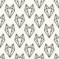Seamless paper fox origami pattern background Royalty Free Stock Photo