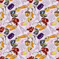 Seamless Paris element pattern Royalty Free Stock Photo