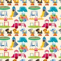 Seamless park playground pattern