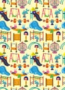 Seamless park playground pattern