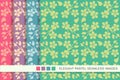 Seamless pastel background set cross clover leaf vine