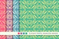 Seamless pastel background set Spiral Cross Frame Crest