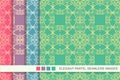 Seamless pastel background set Spiral Curve Cross Royal Frame Cr