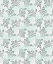 Seamless pastel green prairie leaves pattern Royalty Free Stock Photo