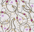 Seamless pastel jewelery pattern