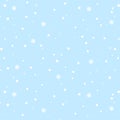 Seamless pastel pattern Snowfall on blue background. Vector illustration Royalty Free Stock Photo
