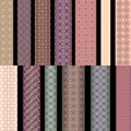 Seamless pastel vertical lace pattern with paisley. Vector set.