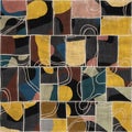 Seamless patchwork collage mix quilt pattern print