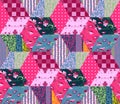 Seamless patchwork pattern. Royalty Free Stock Photo