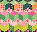 Seamless patchwork pattern. Colorful quilt. Royalty Free Stock Photo