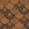 Seamless patchwork pattern with mandalas in dark colors. Decorative ornament Royalty Free Stock Photo