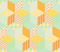 Seamless patchwork pattern with patches in pastel tones Royalty Free Stock Photo