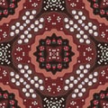 Seamless patchwork pattern with unusual floral ornament in russian style