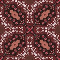 Seamless patchwork pattern with unusual floral ornament in russian style