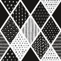 Seamless patchwork pattern, vector geometrical background Royalty Free Stock Photo