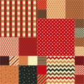 Seamless patchwork pattern in warm colors. Quilt design