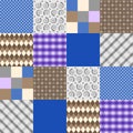 Seamless patchwork vector design with different patterns Royalty Free Stock Photo