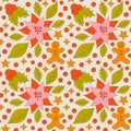 Seamless pattern with retro 70s style.