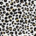 Seamless pattern abstract animal skin leopard design. Jaguar, cheetah, panther.Black and white and gold background.Stock Royalty Free Stock Photo