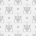 Seamless pattern with abstract Art Nouveau gray floral