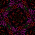 Seamless pattern, abstract background. Complex overlay. Turned squares and rectangular curved shapes.