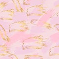 Seamless pattern. Abstract background in pink colors. Pastel rose gold brush strokes. Vector Royalty Free Stock Photo