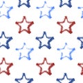 Seamless pattern, abstract background with a star in the colors of the American flag USA, graffiti vector illustration Royalty Free Stock Photo