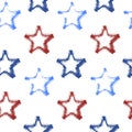 Seamless pattern, abstract background with a star in the colors of the American flag USA, graffiti illustration Royalty Free Stock Photo