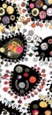 seamless pattern abstract bacteria virus on white background Royalty Free Stock Photo