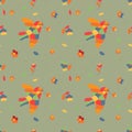 Seamless pattern with abstract birds and flowers Royalty Free Stock Photo