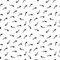 Seamless pattern: abstract black sperm on a white background. vector.