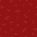 Seamless pattern, abstract circle signal on red background, vector illustration Royalty Free Stock Photo