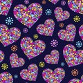 Seamless pattern with abstract colorful hearts Royalty Free Stock Photo