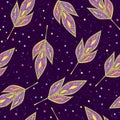 Seamless pattern with abstract colorfull leaves