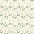 Seamless pattern with abstract composition of flowers in envelope