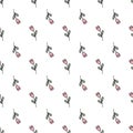 Seamless pattern with abstract doodle flower on white background. Vector repetition cute background