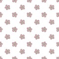 Seamless pattern with abstract doodle flower on white background. Vector repetition cute background