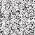 Seamless pattern with abstract doodles in a graffiti style