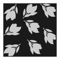 Seamless pattern with abstract drawn flowers, fruit leaves.