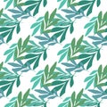 Seamless pattern with abstract exotic plant. Tropical pattern, palm leaves seamless vector floral background Royalty Free Stock Photo