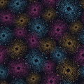 Seamless pattern with abstract fireworks.