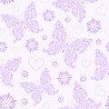 Seamless pattern with abstract floral butterfly Royalty Free Stock Photo