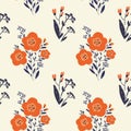 Seamless pattern with abstract flowering herbs.