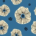 Seamless pattern with abstract flowers. Royalty Free Stock Photo