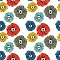 Seamless pattern with abstract flowers. Abstractionism style Royalty Free Stock Photo