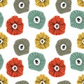 Seamless pattern with abstract flowers. Royalty Free Stock Photo