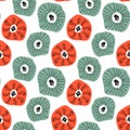 Seamless pattern with abstract flowers. Royalty Free Stock Photo