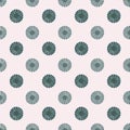 Seamless pattern abstract flowers on light pink background. Vintage gray texture of plants for textile design Royalty Free Stock Photo