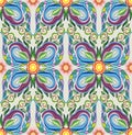 Seamless pattern - abstract flowers