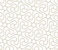 Seamless pattern with abstract geometric line texture, gold on white background. Light modern simple wallpaper, bright Royalty Free Stock Photo